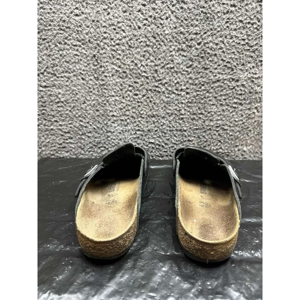 Birkenstock Boston Natural Leather Oiled Slip On Clogs Black Mens Size 43 EU - Picture 3 of 10